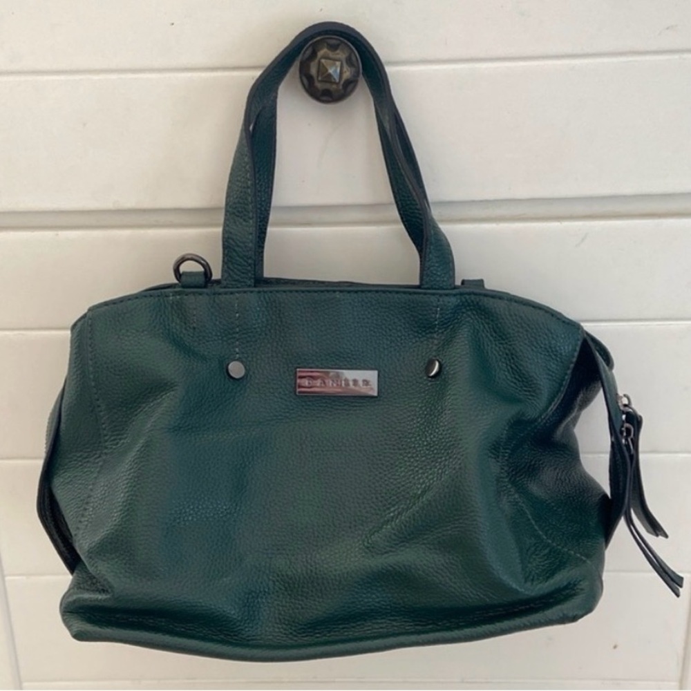 DANIER LEATHER - Elegant Green Leather Tote Bag